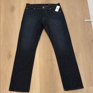 AG Womens Deep Indigo Straight Jeans